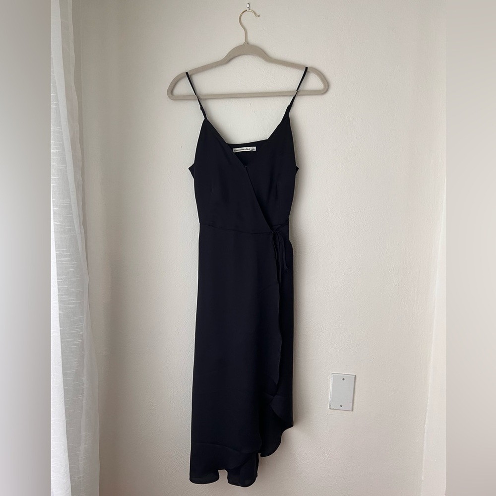 Abercrombie Satin Midi Wrap Dress